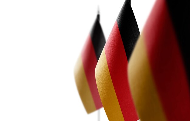 Small national flags of Germany on white