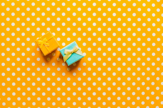 Small presents on colorful background