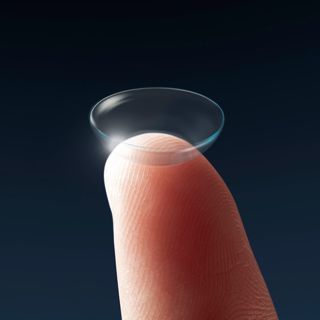 Smart contact lens on fingertip new tech