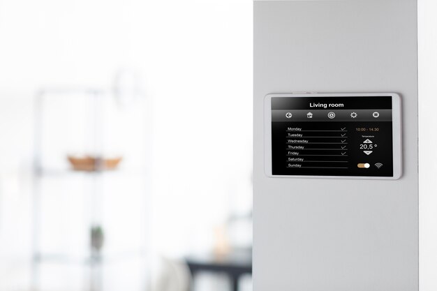 Smart home tablet on the wall