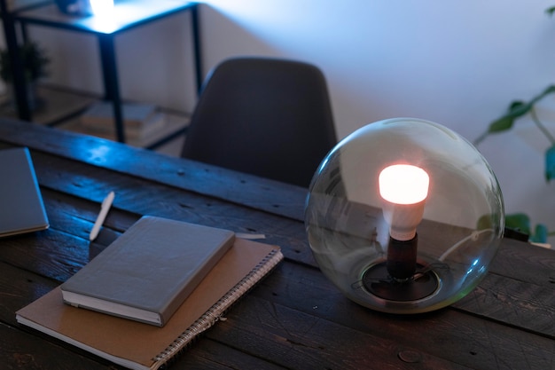 Smart lamp on the table arrangement