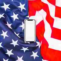 Free photo smartphone on american flag