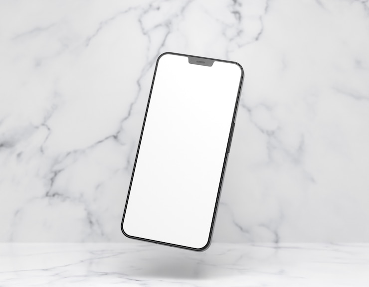無料Photo 大理石のテーブルの上のスマートフォン
