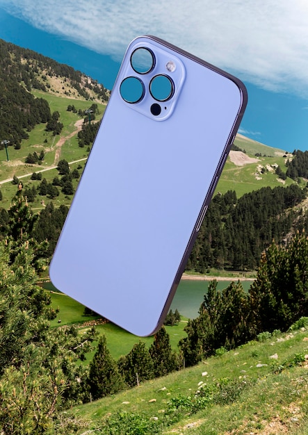 Free photo smartphone in nature concept