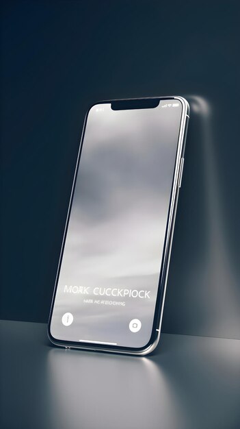 Smartphone with a black screen on a dark background 3d rendering