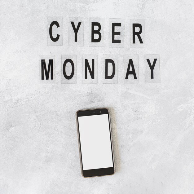 Smartphone with Cyber Monday inscription