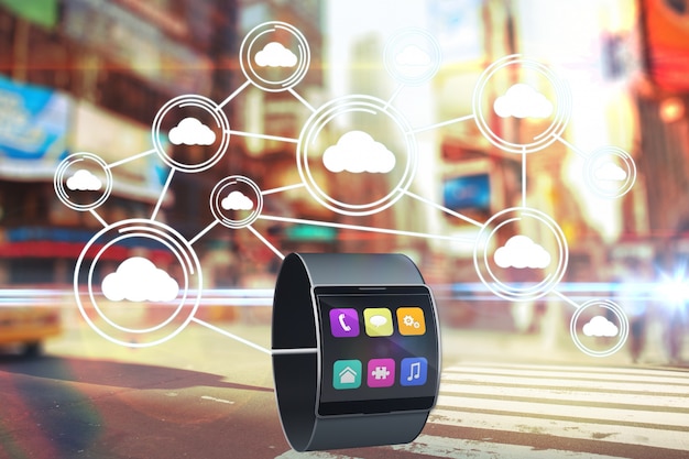 다채로운 아이콘을 보여주는 Smartwatch