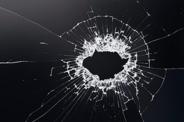Free photo smashed glass dark background with design space