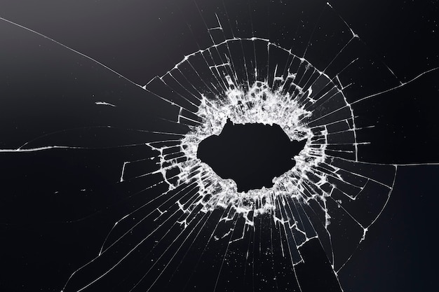 Smashed glass dark background with design space