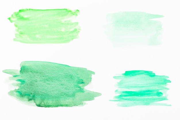 Smears of green watercolor