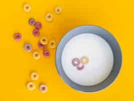 Free photo smiley face in a bowl made with cereals