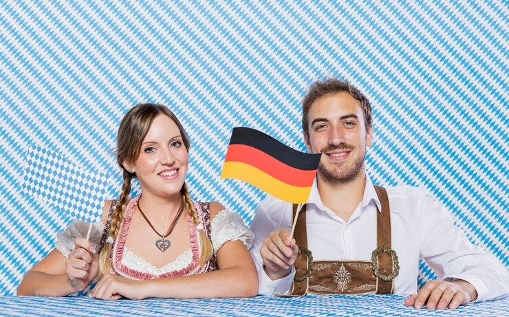Smiley friends celebrating oktoberfest