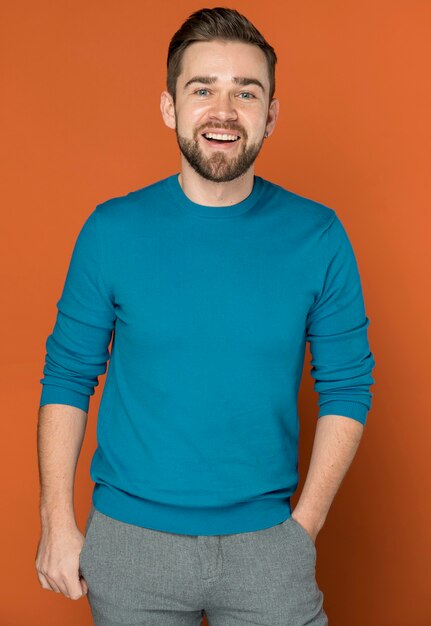 smiley handsome man posing