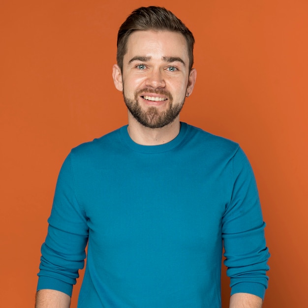 smiley handsome man posing