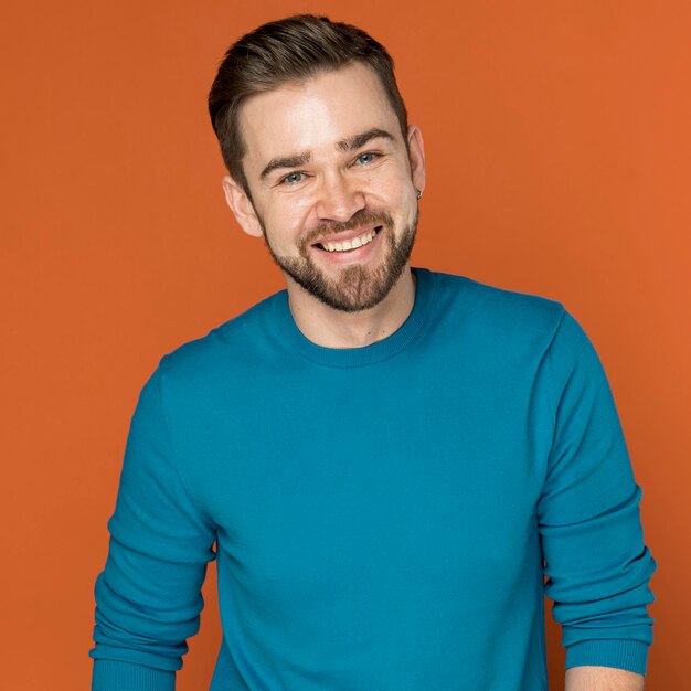 smiley handsome man posing