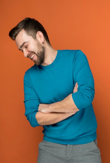 Smiley handsome man posing