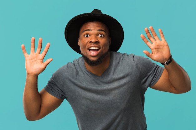 Smiley male wearing hat