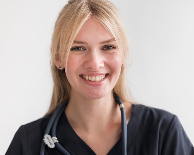 Smiley nurse with stethoscope