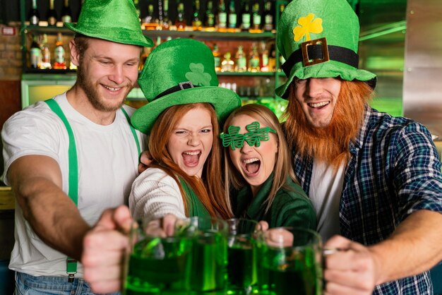 Smiley people celebrating st. patrick's day