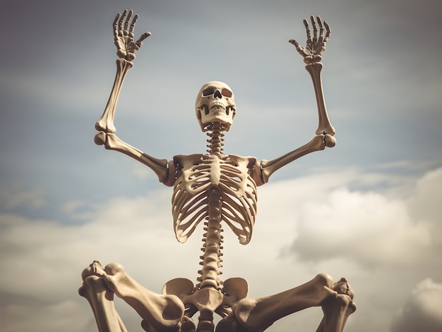 Free photo smiley skeleton  outdoors