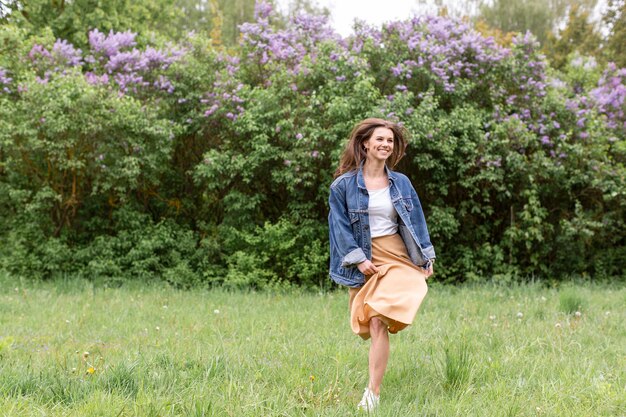 Smiley woman in nature