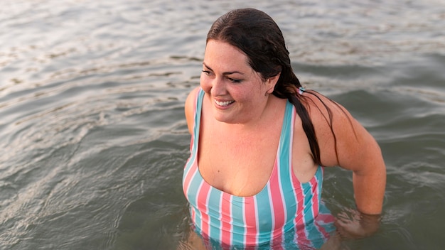 Smiley woman in the sea