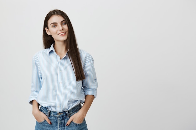 Smiling attractive woman standing