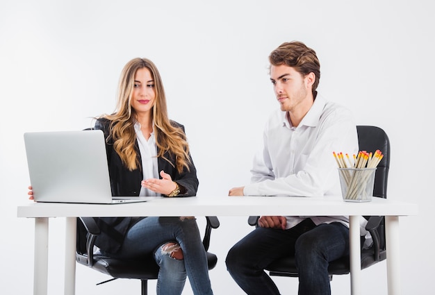 Smiling in the business meeting