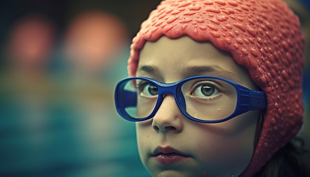 Free photo smiling child in winter cap looks playfully cute generated by ai