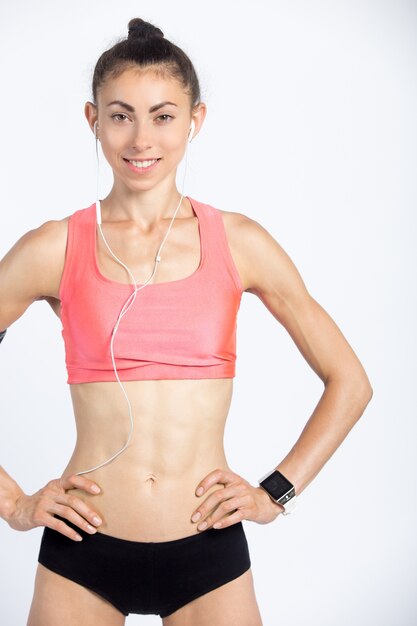 Smiling fit woman with perfect body