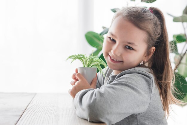 Smiling girl posing