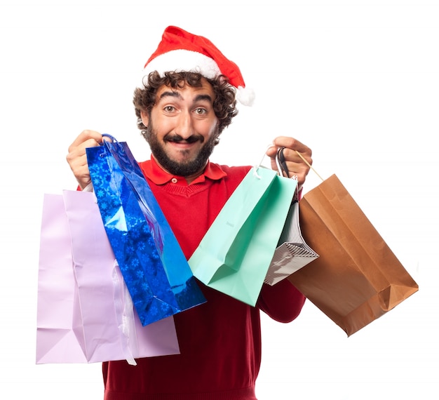 Smiling guy after a shopping day