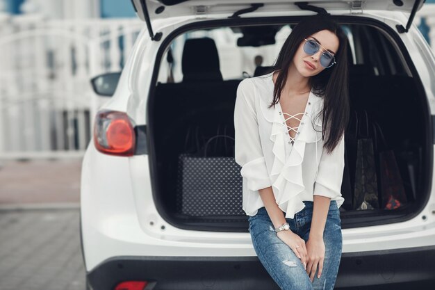 smiling happy young woman outdoor