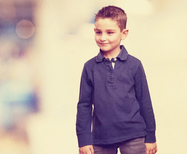 Smiling little boy with blurred background