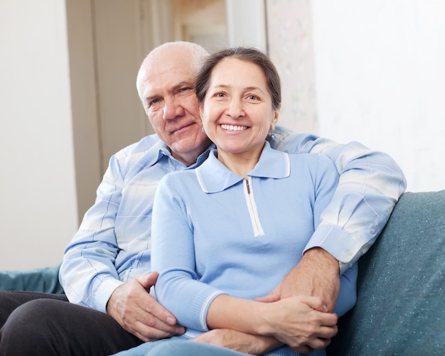 Smiling  mature couple