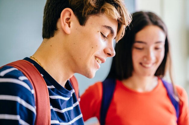 Smiling schoolkids