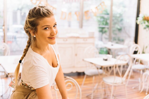 Smiling shop assistant