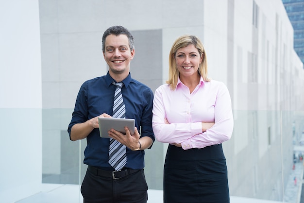 Smiling successful business team being leader in their field. 