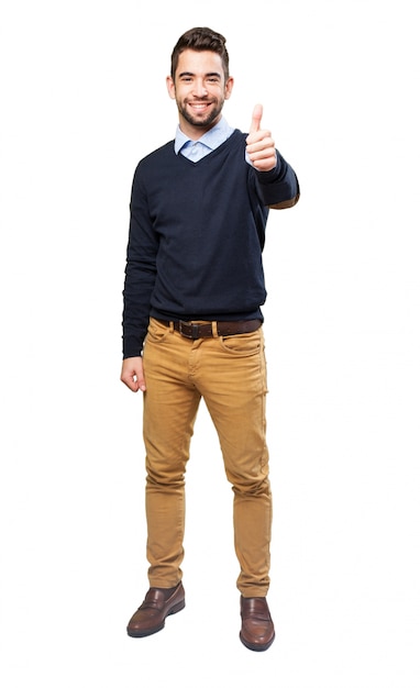 Smiling teenager with approval gesture