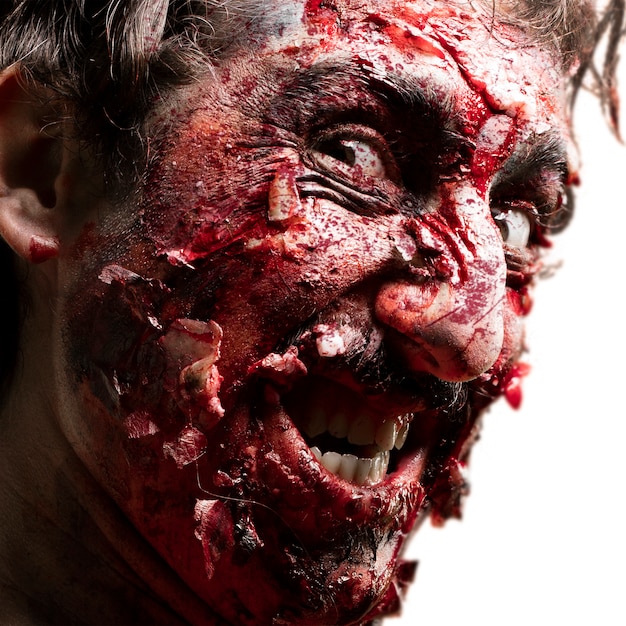 Free photo smiling zombie face