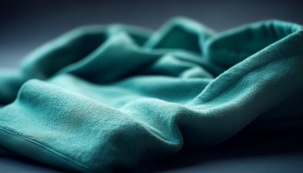 Free photo smooth blue silk satin folded with elegance generated by ai