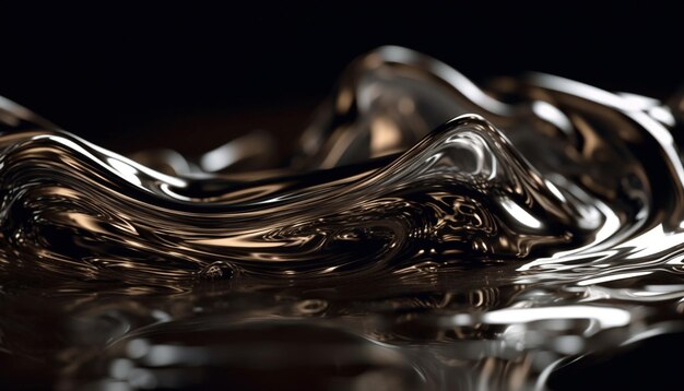 Free photo smooth blue wave pattern reflects metallic beauty generated by ai