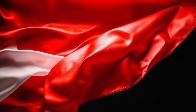 Free photo smooth satin waves in vibrant red elegance generated by ai