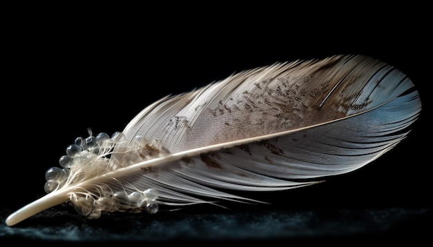 Smooth swan feather soaring in mid air beauty generated by AI