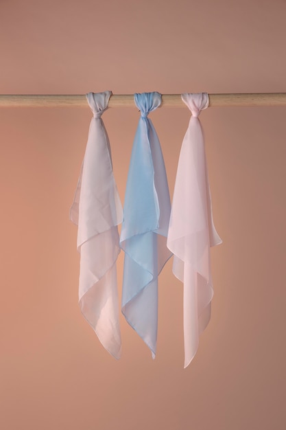 Smooth textured handkerchief hanging