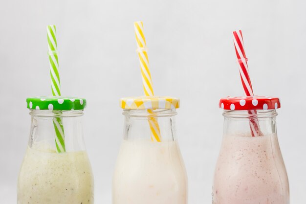 Smoothie bottles with straw