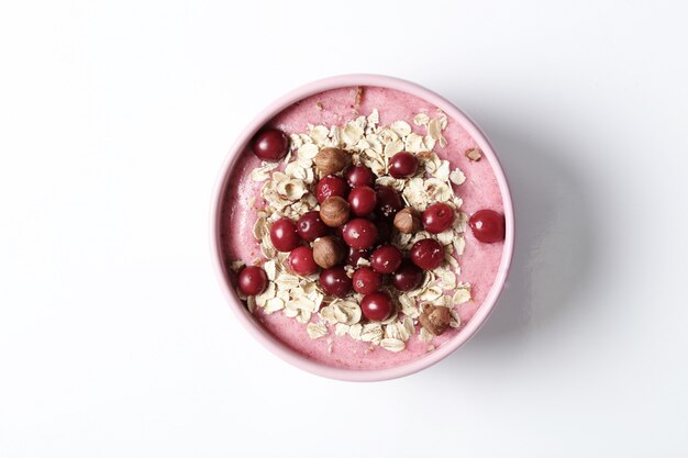 Smoothie bowl with oat and cranberries