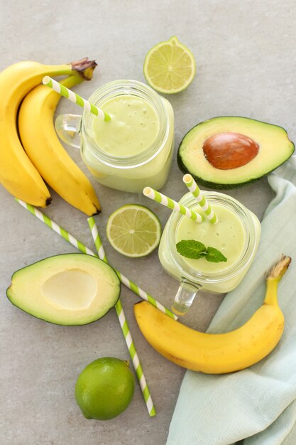 Smoothie with avocado and banana
