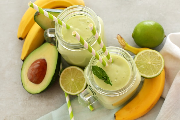 Smoothie with avocado and banana