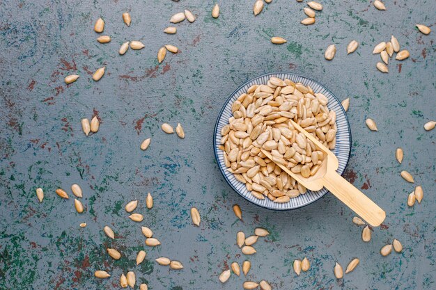 Snack cookies with sunflower seed,linen seed,sesame seeds on grey table